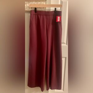 SPANX Maroon Perfect Wide Leg Trousers - Small Petite